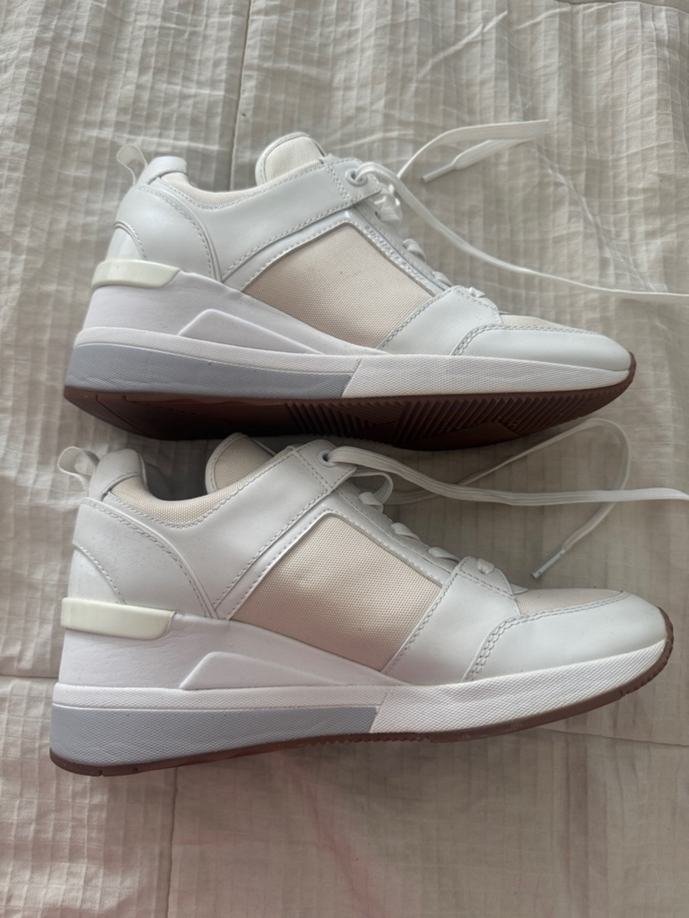 Michael Kors White and Cream Low-Top Sneakers - Picture 5 of 5